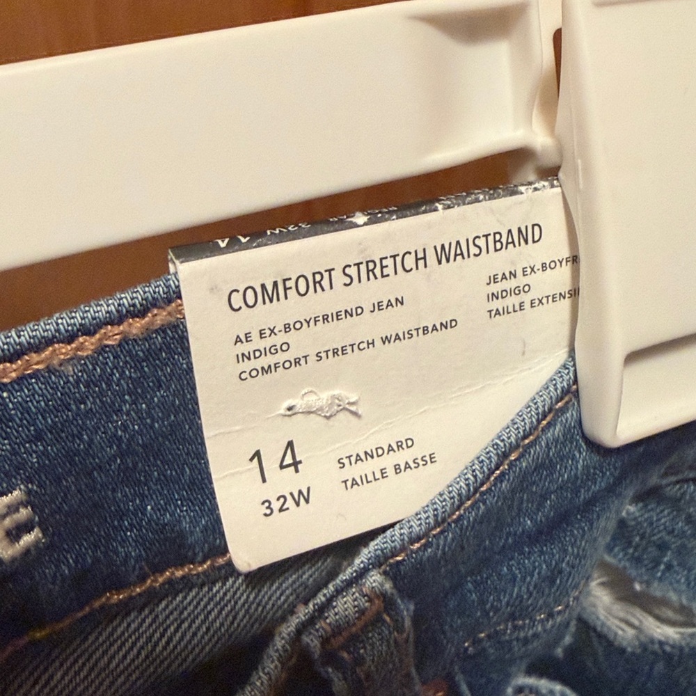 American Eagle Outfitters Distressed Boyfriend Jeans - Blue - Picture 2 of 4